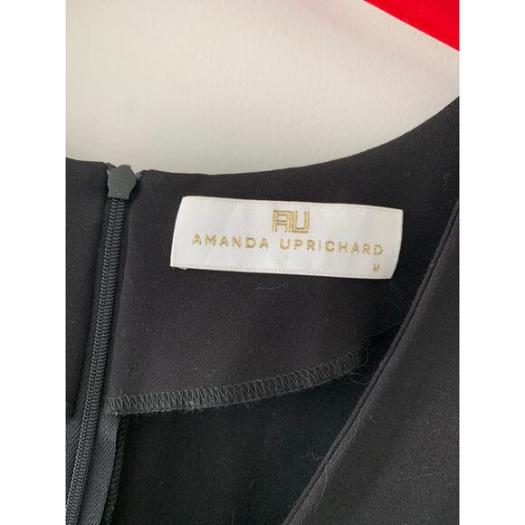 Revolve Amanda Uprichard Black Deep Lattice V Long Sleeve Mini Dress Medium - Picture 9 of 11